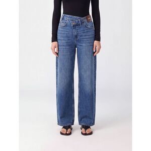 Mid-Rise Wide-Leg Jeans Liu Jo In Cotton Denim With Asymmetrical Design